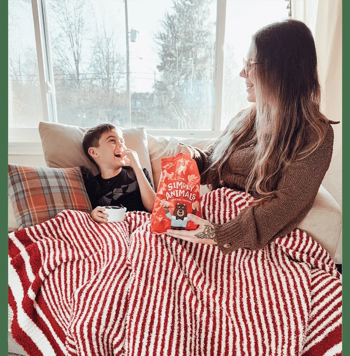 Simply Animals Original crackers at a family snack break
